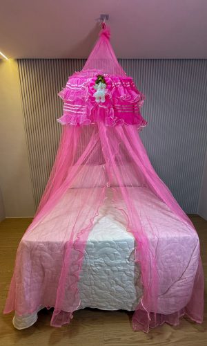 Mosquiteiro de teto Infantil menina com Bando e boneca linha premiu | Proteção Contra Mosquitos |