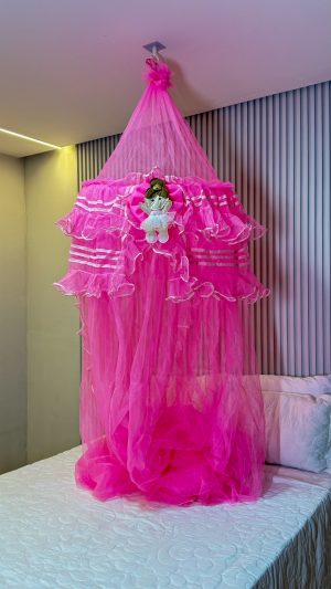 Mosquiteiro de teto Infantil menina com Bando e boneca linha premiu | Proteção Contra Mosquitos |