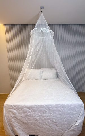 Mosquiteiro de Filó Suspenso com elástico para cama de Casal solteiro Queen e King – Proteção e Elegância para seu Quarto 🛏️✨