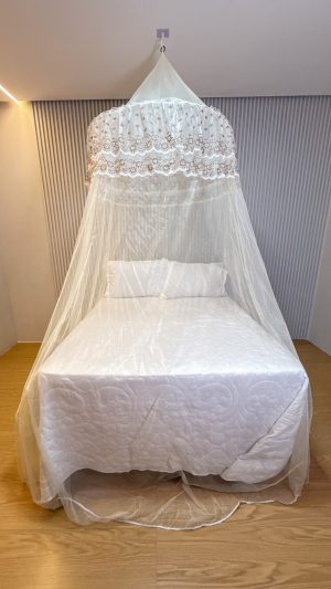 Mosquiteiro mexicano aro grande com babado e elástico de tecido volta ao mundo 100%poliester