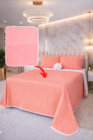 Kit Colcha Cobre Leito linha suprema super Queen Dupla Face Meralado cor lisa Com 2 Fronhas medindo 2,40m x 2,60m