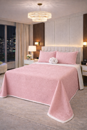 Kit Colcha Cobre Leito linha suprema super Queen Dupla Face Meralado cor lisa Com 2 Fronhas medindo 2,40m x 2,60m